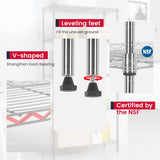 BestOffice 4-Shelf Adjustable Storage Shelving Unit Metal Rack Wire Shelf 600Lbs Capacity with 4 PP Sheets 18L x 12W x 44H for Laundry Bathroom BestOffice