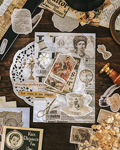 Draupnir 200 Pieces Vintage Scrapbooking Supplies Junk Journal Supplies Scrapbook Kit Vintage Scrapbooking Stickers Ephemera Decoupage Paper for - WoodArtSupply