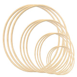 Gukasxi 12pcs Wooden Bamboo Floral Hoop Wreath Macrame Craft Dream Catcher Hoops Rings for DIY Weddding Wreath Decor, Macrame Dreamcatcher, Wall Gukasxi