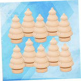 ABOOFAN 10pcs Christmas Tree Wood Ornaments Tree Pegs Wooden Tree Decor DIY Wooden Dolls to Paint Wood Toy Wood Christmas Trees for Crafts Unfinished ABOOFAN