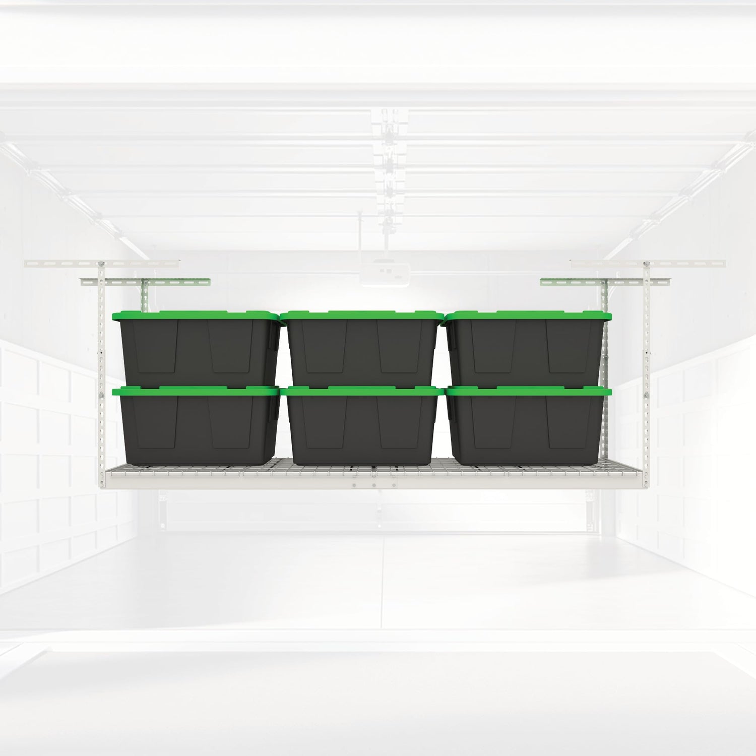 MonsterRax Overhead Garage Storage Rack 2x8, Ceiling Mounted Shelving, Adjustable Hanging Organizer, Heavy Duty Steel, 350 Pound Capacity, Color: MonsterRAX Storage Solutions