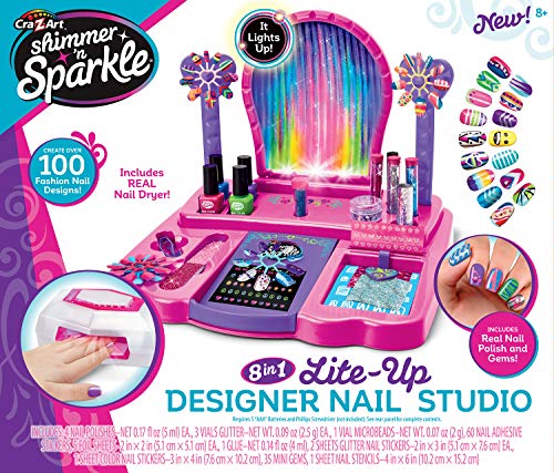 Cra-Z-Art Shimmer 'n Sparkle 8-in-1 Lite-Up Designer Nail Studio - WoodArtSupply