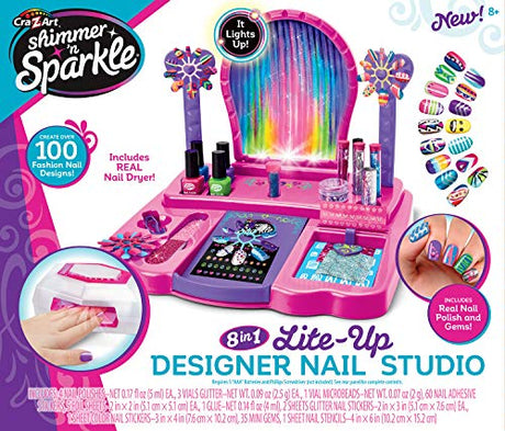Cra-Z-Art Shimmer 'n Sparkle 8-in-1 Lite-Up Designer Nail Studio Cra-Z-Art