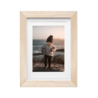 KINLINK 5x7 Picture Frame Natural Wood Frame with Acrylic Plexiglass for Pictures 4x6 with Mat or 5x7 without Mat, Tabletop and Wall Mounting Display - WoodArtSupply