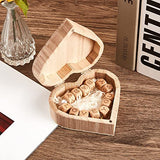 Unfinished Unpainted Wooden Box Treasure Chest with Art Brushes Wood Heart Shaped Natural Pine Box Wooden Heart Box with Hinged Lid for DIY Art Craft Taiyin