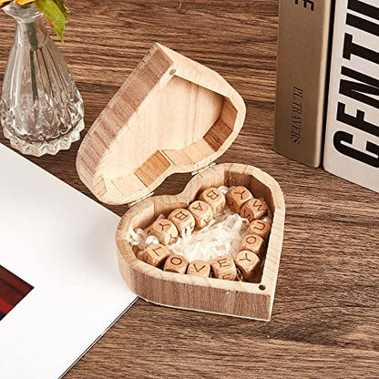 Unfinished Unpainted Wooden Box Treasure Chest with Art Brushes Wood Heart Shaped Natural Pine Box Wooden Heart Box with Hinged Lid for DIY Art Craft - WoodArtSupply