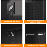 Fohufo Upgraded Wide Metal Storage Cabinet - 72 Inch Black Lockable Garage Cabinet with Wheels & 4 Adjustable Shelves | Heavy-Duty Steel Cabinet for Fohufo