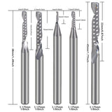 CNC Router Bits,Engraving Bits,End Mill Milling Cutter,Single Flute Spiral Upcut Router Bit,1/8 Shank,Tungsten Steel Engraving Carving Tool Kit for HOZLY