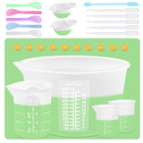 Silicone Measuring Cups Kit for Resin, Epoxy Supplies Set with 600ml, 250ml & 100ml Silicone Cups, Reusable Resin Supplies Cups with Silicone Mat, Sjubaopen