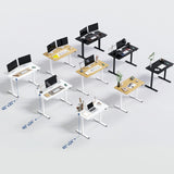 SANODESK Electric Standing Desk 48 x 24 Inches, Height Adjustable Stand Up Desk w/2-Button Controller, Ergonomic Computer Desk for Home Office, White SANODESK