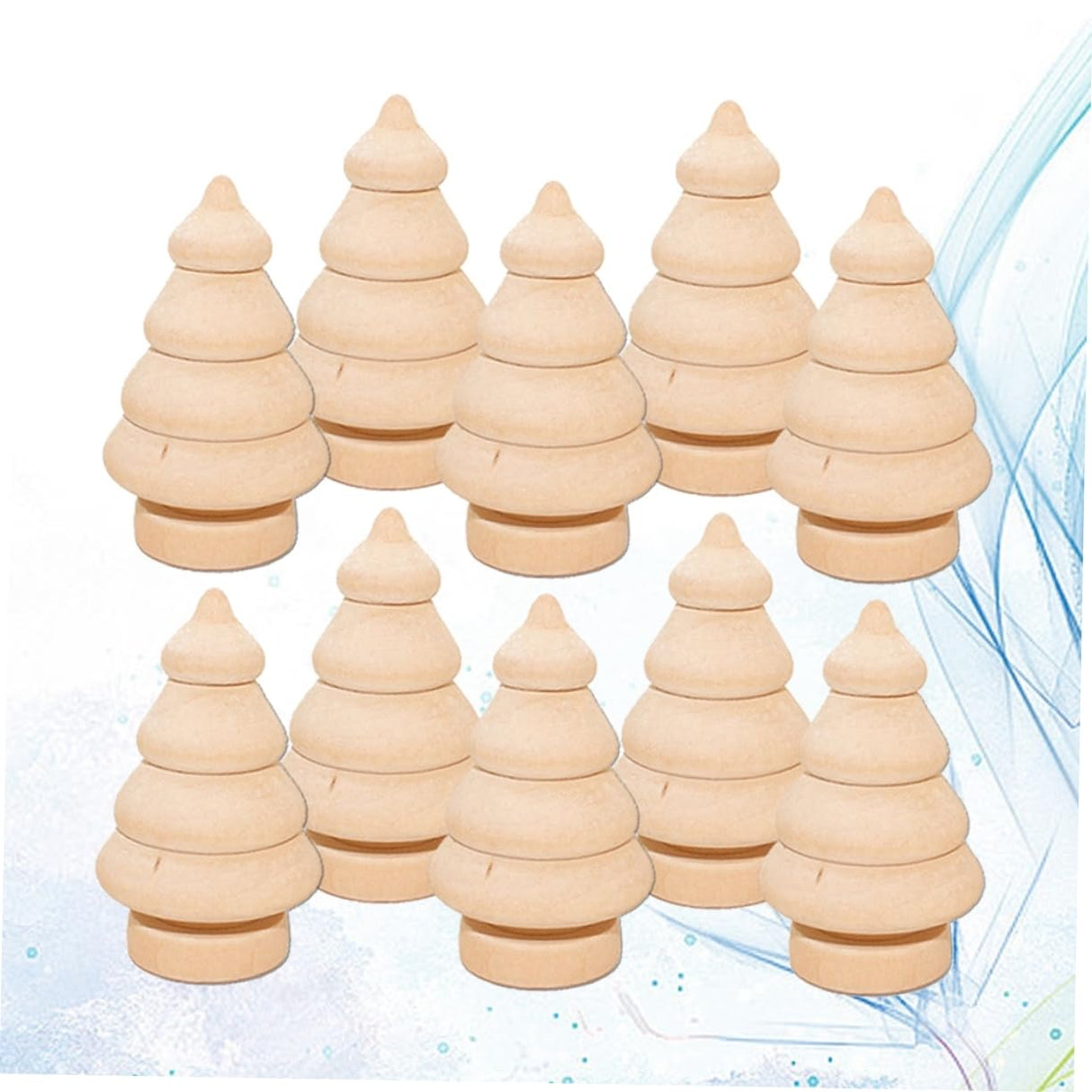 ABOOFAN 10pcs Christmas Tree Wood Ornaments Tree Pegs Wooden Tree Decor DIY Wooden Dolls to Paint Wood Toy Wood Christmas Trees for Crafts Unfinished ABOOFAN