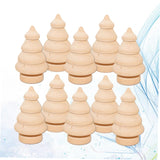 ABOOFAN 10pcs Christmas Tree Wood Ornaments Tree Pegs Wooden Tree Decor DIY Wooden Dolls to Paint Wood Toy Wood Christmas Trees for Crafts Unfinished ABOOFAN