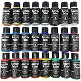Paint Pouring Acrylic Paint Kit Ready to Pour Art and Liquid High Flow Painting Supplies Bulk 24 Color Craft Set with Metallics Fluid Acrylic Medium HIPPIE CRAFTER