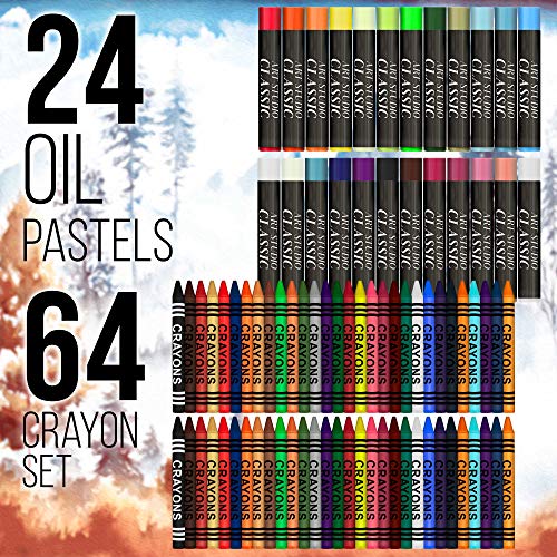 U.S. Art Supply 163-Piece Mega Deluxe Art Painting, Drawing Set in Wood Box, Desk Easel - Artist Painting Pad, 2 Sketch Pads, 24 Watercolor Paint U.S. Art Supply