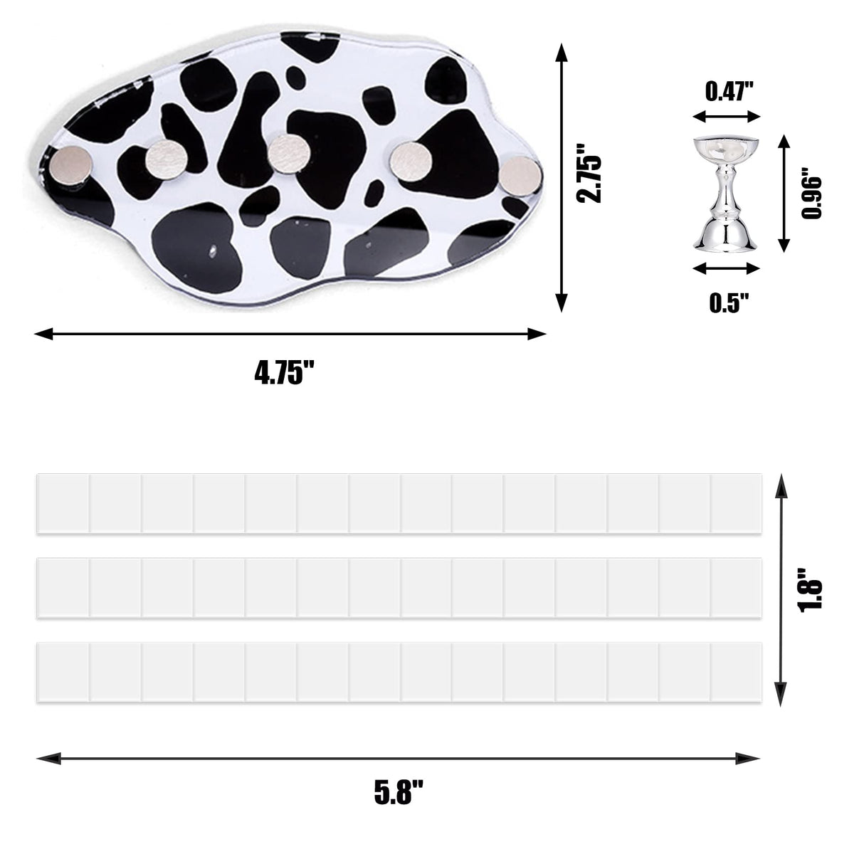 1Set Acrylic Nail Stand with 42pcs Reusable Putty Metal Nail Holder for Painting Nail Display Stand Nail Hand Practice Nail Tip Stand Magnetic Nail ZOQINI