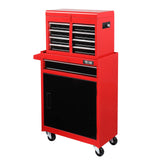 TUFFIOM 5-Drawer Rolling Tool Chest Storage Cabinet w/Drawers, Wheels, Detachable Top & Adjustable Shelf, Mechanic Tool Organizer Box for Garage, TUFFIOM