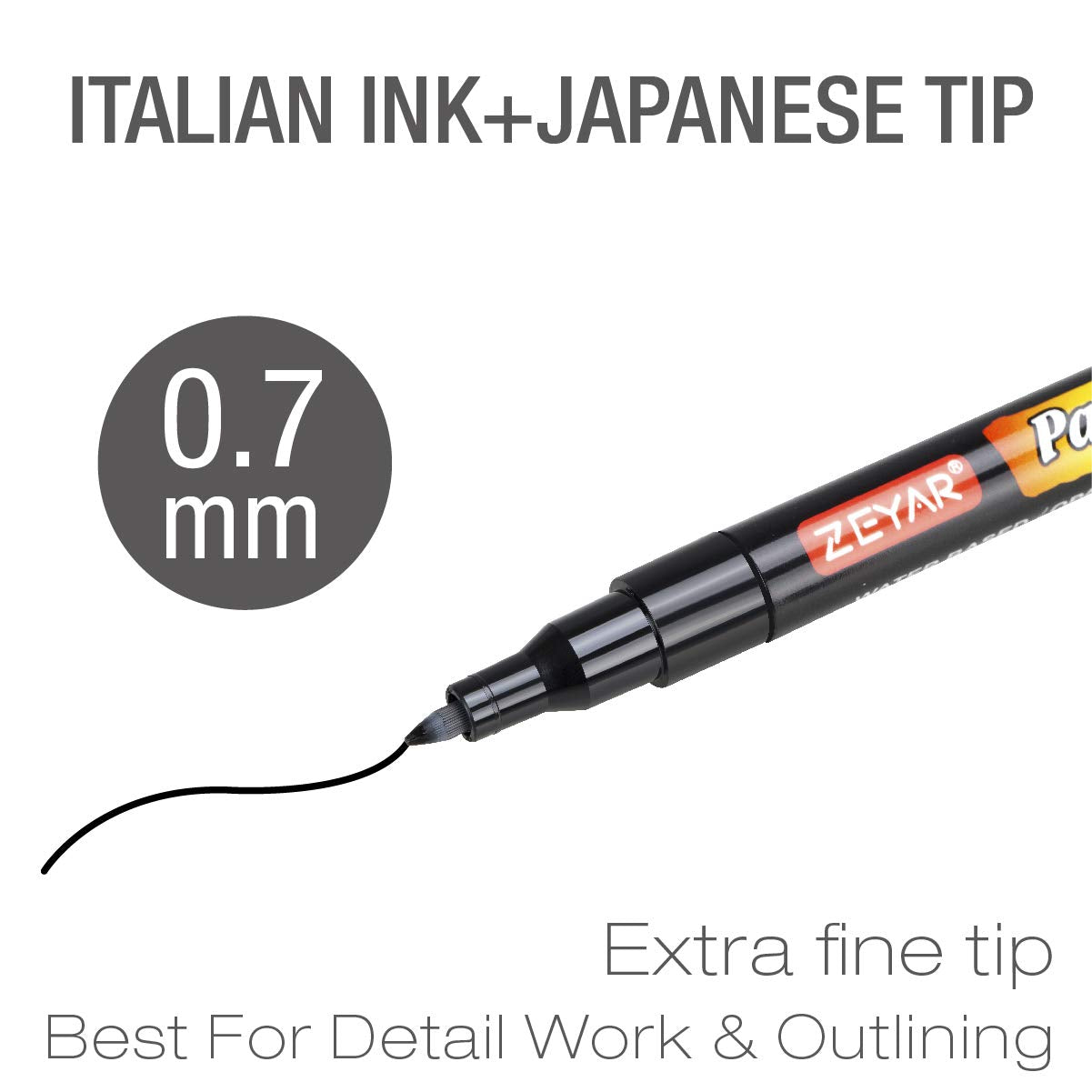 ZEYAR Premium Acrylic Paint Pen, Water Based, Extra Fine Point, 18 Colors, Odorless, Acid Free and Safe, Opaque Ink, Environmental Friendly, AP ZEYAR