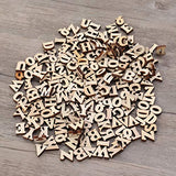 SEWACC Unfinished Wood Crafts 100pcs Mini Wooden Alphabet Letters Unfinished Wood Letters English Letters Natural Wooden Slice for Scrapbooking DIY SEWACC