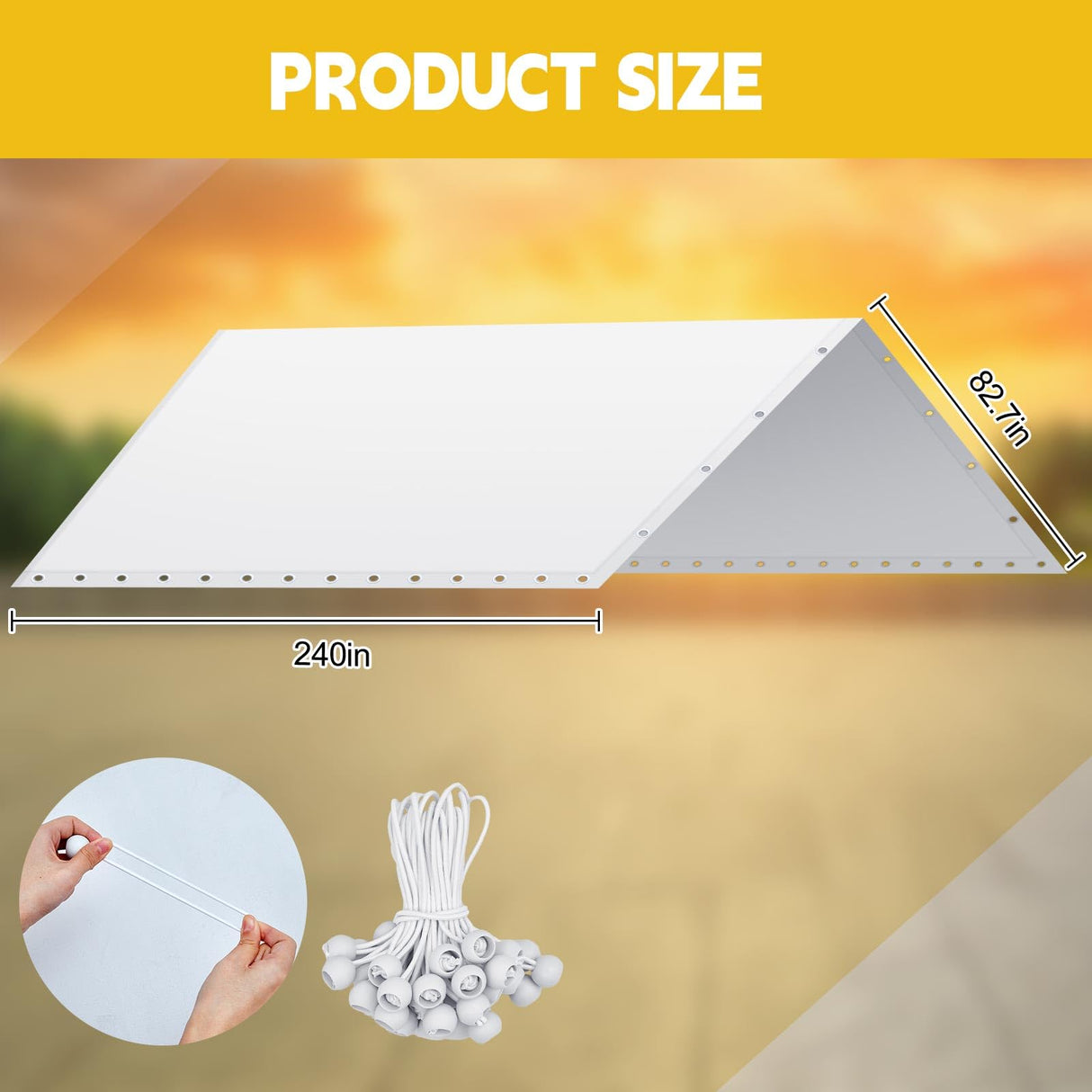 Wesnoy Heavy Duty Carport Canopy Waterproof Canopy Cover Garage Car Shelter Tarp Tent for Car Canopy Replacement Cover with 50 Ball Bungees, Only Top Wesnoy