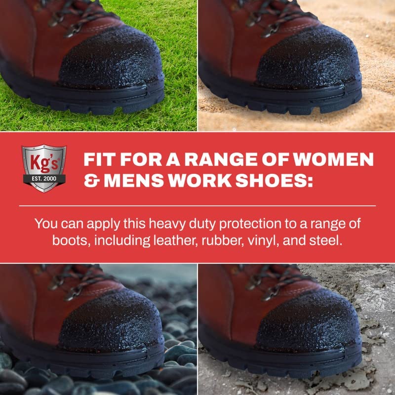 Kg's Boot Guard Brush On Toe Protection – Brush On Liquid for Tough, Long-Lasting Safety Protection on Boots, Made with Kevlar for Strong, Durable Kg's