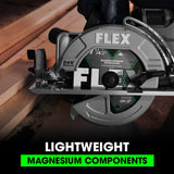 FLEX 24V Brushless Cordless 7-1/4-Inch Rear Handle Circular Saw Kit with 10.0Ah Stacked Lithium Battery and 280W Rapid Charger - FX2141R-1J FLEX