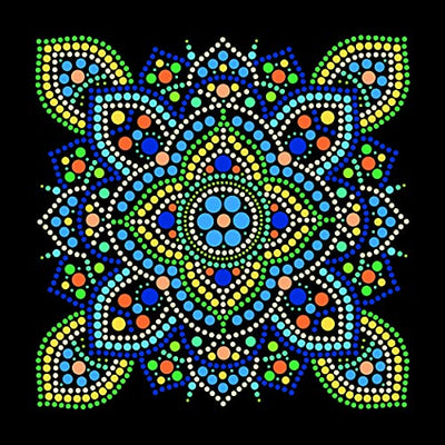 Plaid Traditional Mandala Modern Dot Kit, 14" x 14" Paint by Numbers for Adults and Kids, Easy-to-Follow DIY Crafts, Art Supplies with A Textured