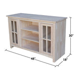 IC International Concepts International Concepts 2 Doors and Two Shelf Entertainment/TV Stand, Unfinished IC International Concepts