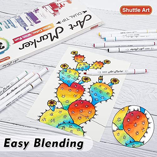Shuttle Art Art Markers Bundle - 30 Colors Alcohol Markers + 30 Colors Skin Tone Markers Shuttle Art