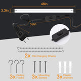 BBOUNDER 12 Pack Linkable LED Shop Light with Reflector, Super Bright 6500K Cool Daylight, 4400 LM, 4 FT, 48 Inch Integrated Fixture for Garage, 40W BBOUNDER