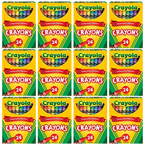 Crayola Crayons Bulk, 12 Packs of 24 Count Crayons, School Supplies, Assorted Colors Crayola