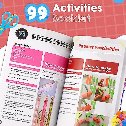 3000+ Pcs Arts and Crafts Supplies for Kids - Kids Craft kit for Boys & Girls - The Ultimate Craft Box Set with 99 Activities Book for Ages 4-6, 6-8, A&R CO.