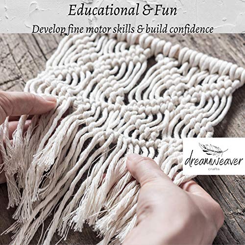 Dreamweaver Crafts Macramé Feather DIY Craft Kit – Make Your Own Boho Style Home Décor Wall Hanging - Rewarding Art Project – Suit Beginner - WoodArtSupply