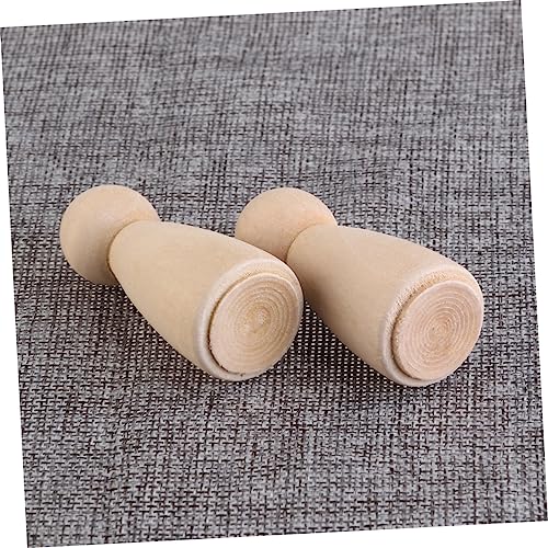 Toyvian 60 Pcs Wood Peg Dolls DIY Wood Peg Doll Unfinished Peg People Unfinished Wood Peg Doll Bodies Little Peg People Wood Doll Toys for Kids Cake