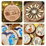 Natural Wood Slices, 30 Pcs 3.1"-3.5" Unfinished Wood Craft Kit, Predrilled Wooden Circles with Hole Crafts Christmas Ornaments DIY Crafts Boqin