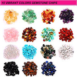600PCS Crystal Stone Beads for Jewelry Making, Natural Chip Stone Beads 5-8mm Irregular Gemstones Multicolored Rock Loose Beads for Ring, Earrings, CEALXHENY