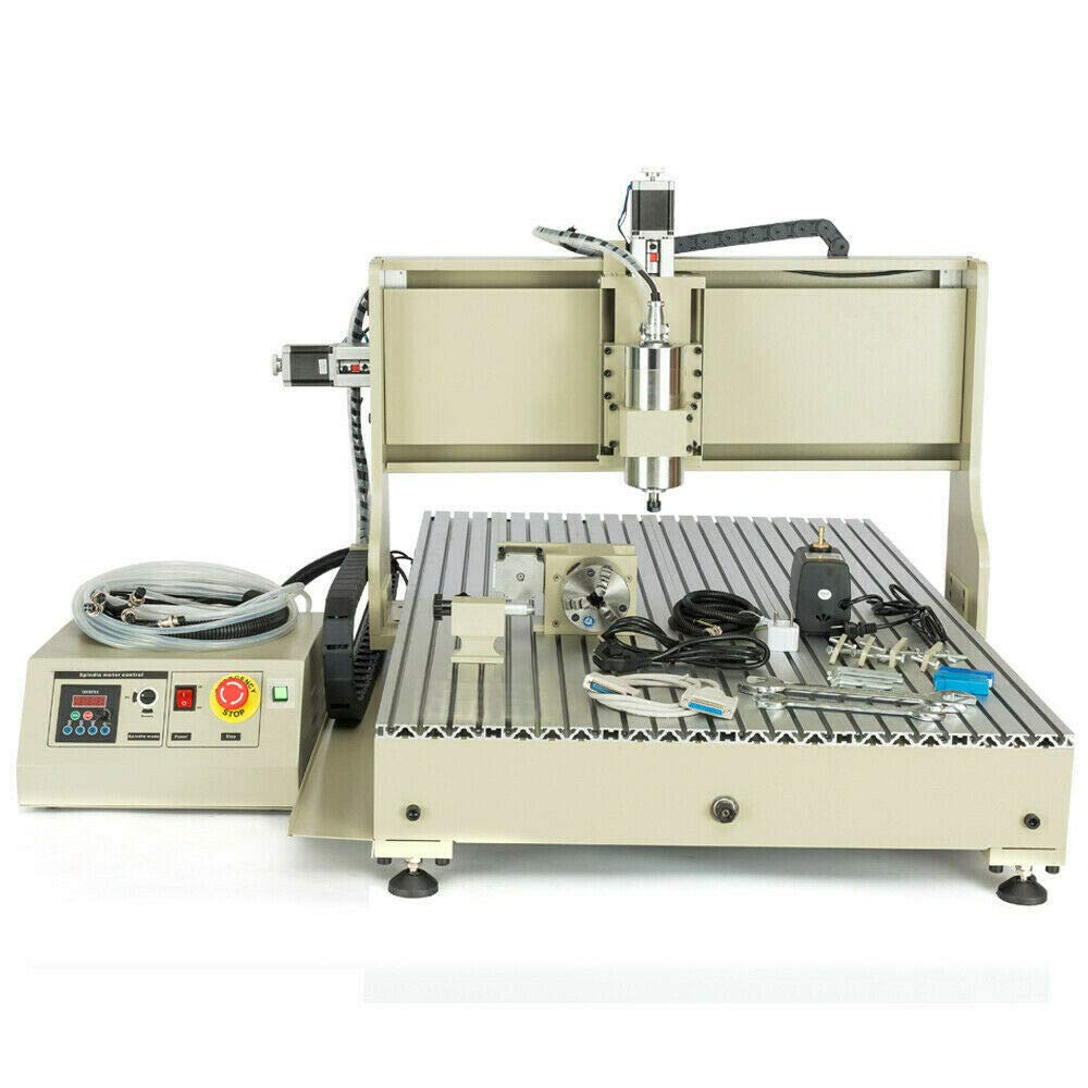 4 Axis Router Engraver USB CNC 6090, 1.5KW Engraver Milling Drilling Machine 3D Spindle Carving Drilling Machine For Wood Working Cutting Mill DENEST