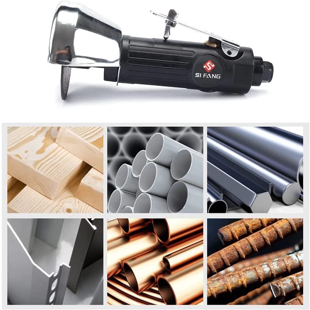 Baisiky 3inch Air Cut Off Tool,Angle Grinder Pneumatic Cutting Machine With 5-Pieces 3" Cutting Disc Set,Free Speed 20000RPM Baisiky