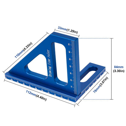 KETIPED 3D Multi-Angle Measuring Ruler,45/90 Degree Aluminum Alloy Woodworking Square Protractor, Miter Triangle Ruler High Precision Layout - WoodArtSupply