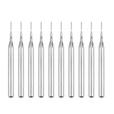 uxcell 10Pcs 0.6mm Carbide End Mill Engraving Milling Cutter CNC Router Bits for PCB Machine, 1/8" Shank