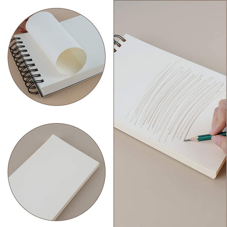 5.5" x 8.5" Sketchbook Set, Top Spiral Bound Sketch Pad, 2 Packs 100-Sheets Each (68lb/100gsm), Acid Free Art Sketch Book Artistic Drawing Painting Fuxi