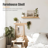 Habudda Floating Shelves, Wooden Wall Shelf for Rustic Decor, Hanging Display Shelving for Bedroom Bathroom Kitchen Living Room, Natural Wood, Habudda