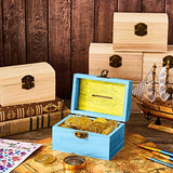 Unfinished Wood Treasure Chest Box Savings 4.72 x 3 x 3.23 Inch Treasure Chest Box Unpainted DIY with Paint Brushes and Craft Gems Self Adhesive Chapou