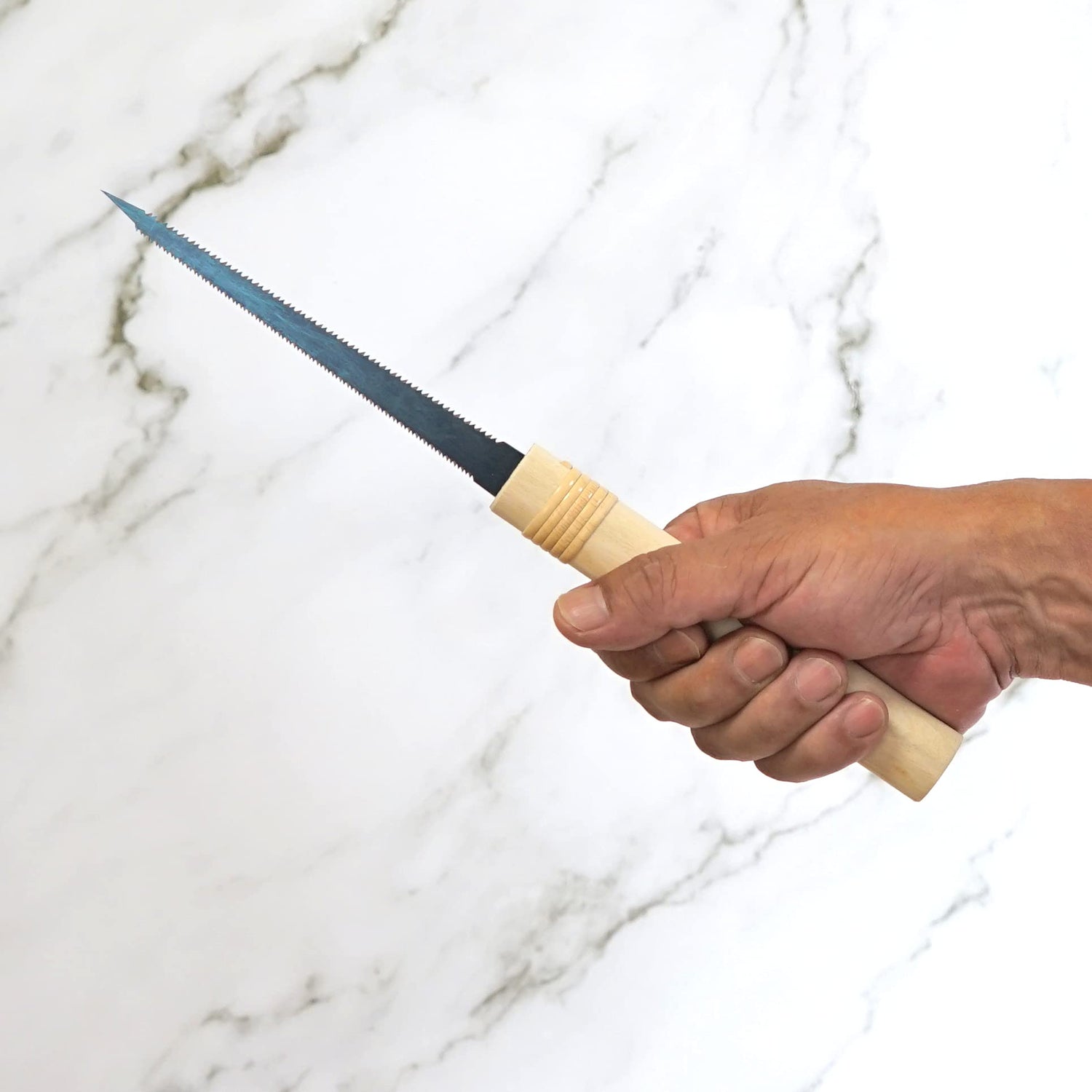 RANSHOU Japanese Pull Saw Woodworking Mini Keyhole Saw 4-3/4" Made in JAPAN, Ryoba Double-Edge Hand Saw for Wood, Plywood, Drywall, Sheetrock, Gypsum RANSHOU