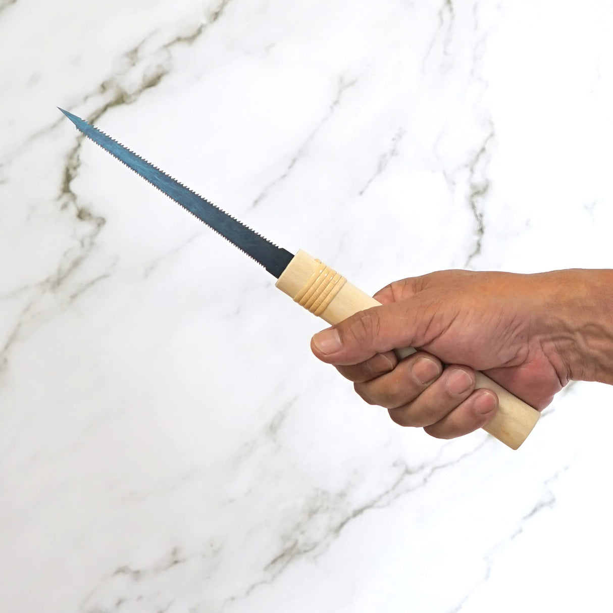 RANSHOU Japanese Pull Saw Woodworking Mini Keyhole Saw 4-3/4" Made in JAPAN, Ryoba Double-Edge Hand Saw for Wood, Plywood, Drywall, Sheetrock, Gypsum RANSHOU