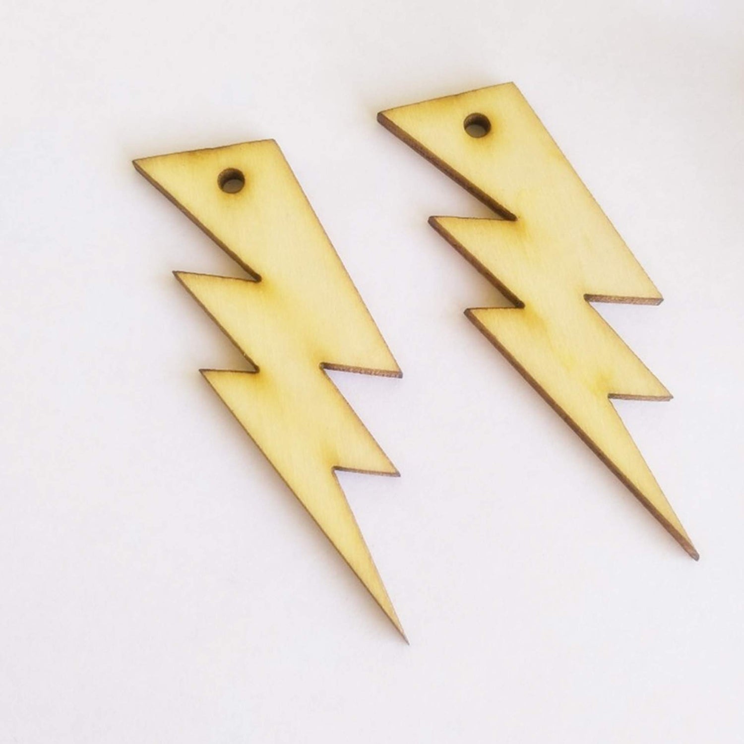 30PCS Wood Jewelry Blanks,Blank Wood Lightning Bolt Earrings, Lightning Cutout Wood Earrings (2.2") ACFENG Laser
