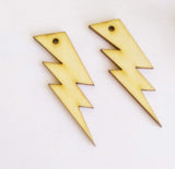 30PCS Wood Jewelry Blanks,Blank Wood Lightning Bolt Earrings, Lightning Cutout Wood Earrings (2.2") ACFENG Laser