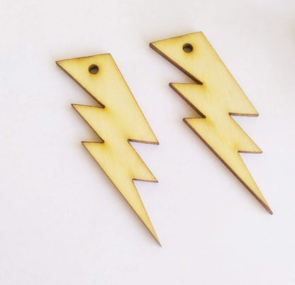 30PCS Wood Jewelry Blanks,Blank Wood Lightning Bolt Earrings, Lightning Cutout Wood Earrings (2.2") - WoodArtSupply