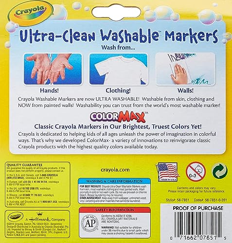 Crayola Ultraclean Broadline Classic Washable Markers (10 Count), (Pack of 2) Crayola