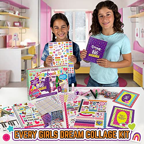 GirlZone Ultimate Collage Scrapbook Kit, Make a 40-Page Photo Album Scrapbook with Stickers & More, Fun Kids Creative Activity and Fantastic Gift GirlZone