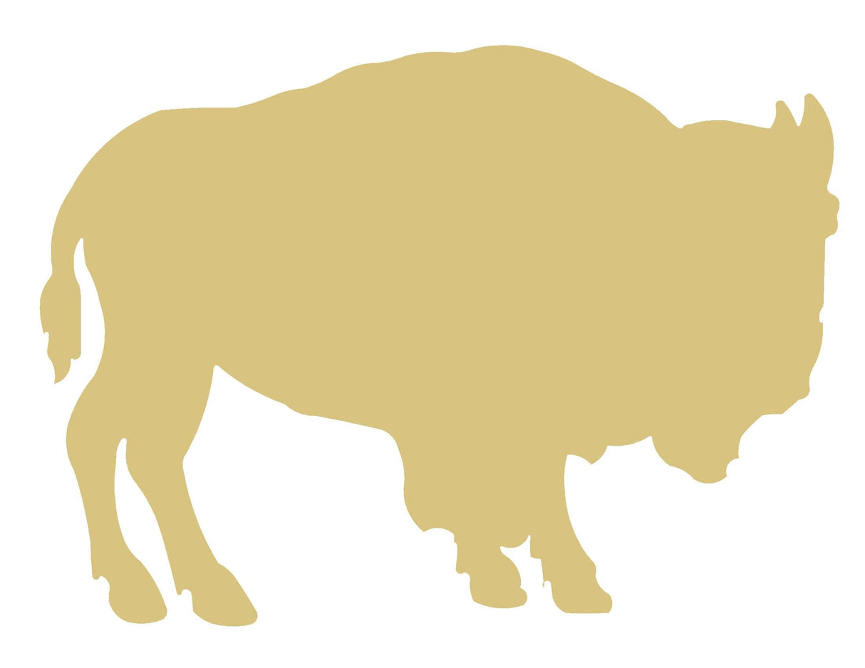 Buffalo Cutout Unfinished Wood Animal Western Theme Farm Door Hanger MDF Shape Canvas Style 1 (6") Diverse Woodworking